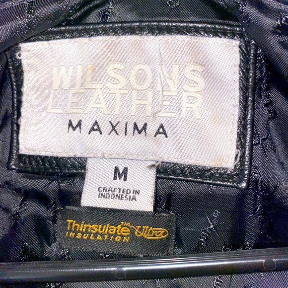 Vintage 90s Leather Hooded Black Wilson’s Jacket - Picture 7 of 9